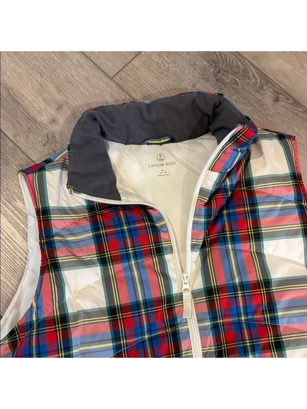Lands' End Multicolor Plaid Vest - Picture 2 of 6